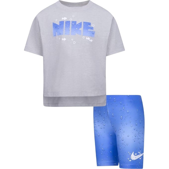 Nike Kinderen/Kinderen Genie Bubble T-Shirt & Korte Set (Universitair Blauw)