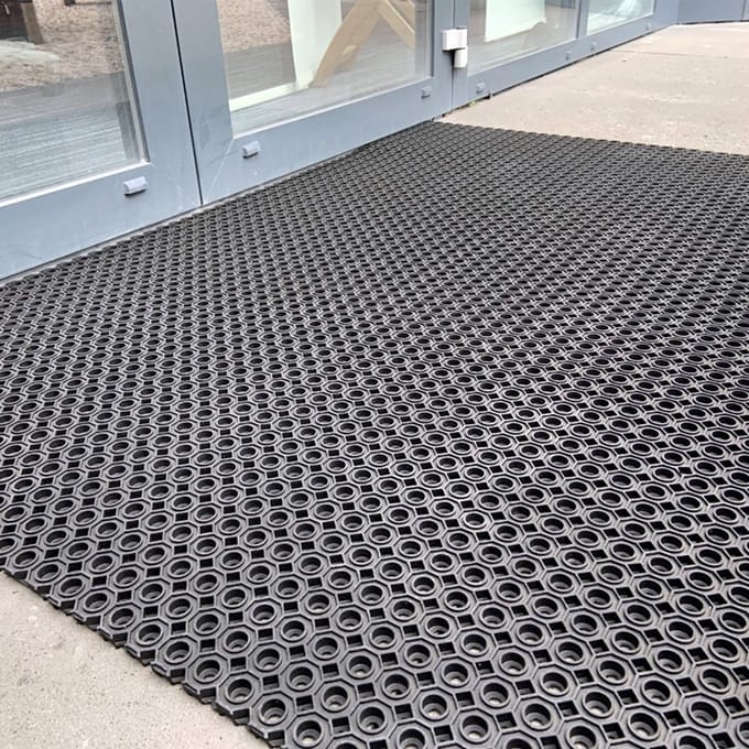 Rubbermat - Rubber ringmat - 150x100cm - Dikte 13mm - Extra zwaar - Deurmat rubber