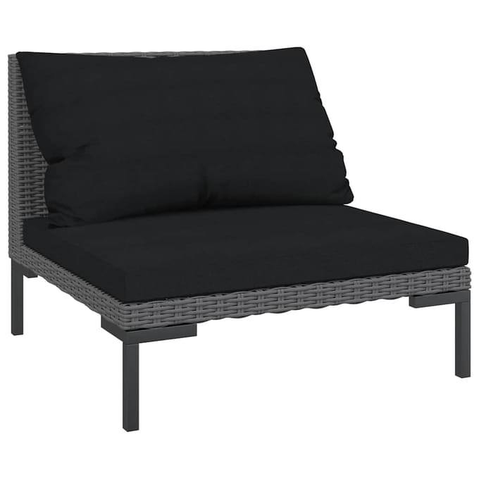 vidaXL - Tuinbanken - 2 - st - met - kussens - halfrond - poly - rattan
