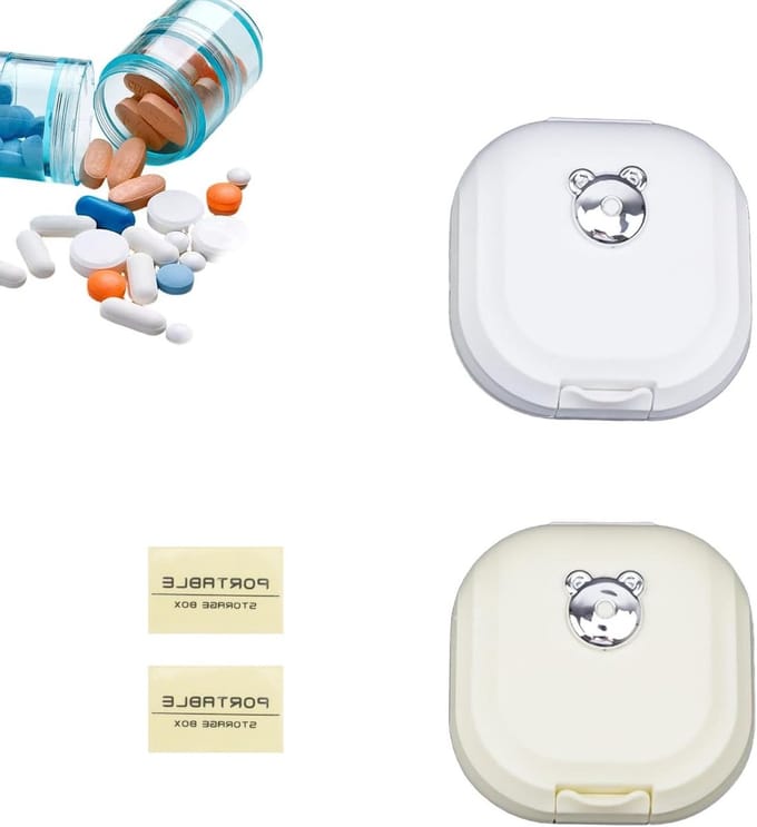 Tablet dispenser voor wekelijkse medicatie, compacte 7-daagse pillendoos met 2 lagen