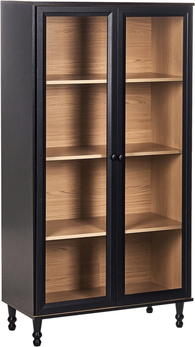 TINGLEDALE - Vitrinekast - Zwart - 80 cm - Hout