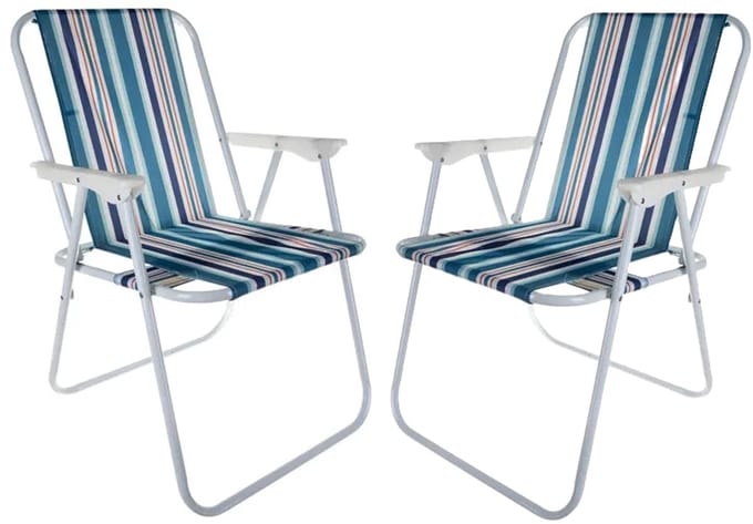 Trizand Klapstoel - 2x - multi - 50 x 43 x 75 cm - tot 100 kilo - opvouwbaar - visstoel/campingstoel