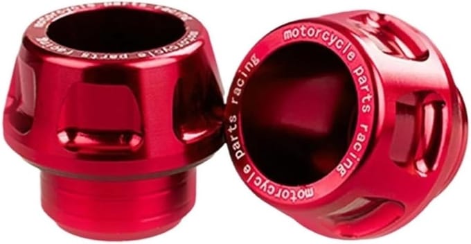 Motor Valblokken - Frame Beschermers - Motor Beschermen - Aluminiumlegering CNC - 4 x 5 cm - Rood