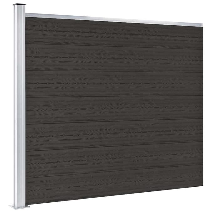 vidaXL - Schuttingpaneel - 175x146 - cm - HKC - zwart