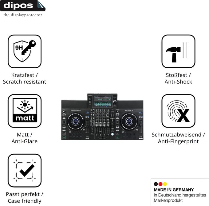 dipos – 2x Matte Pantserfolie geschikt voor Denon SC Live 4 Jog Wheel | 9H Screenprotector