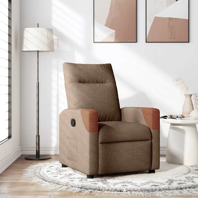 vidaXL - Fauteuil - verstelbaar - stof - bruin