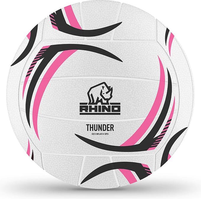 Rhino Netbal Thunder Nylon Wit/roze/zwart Maat 4