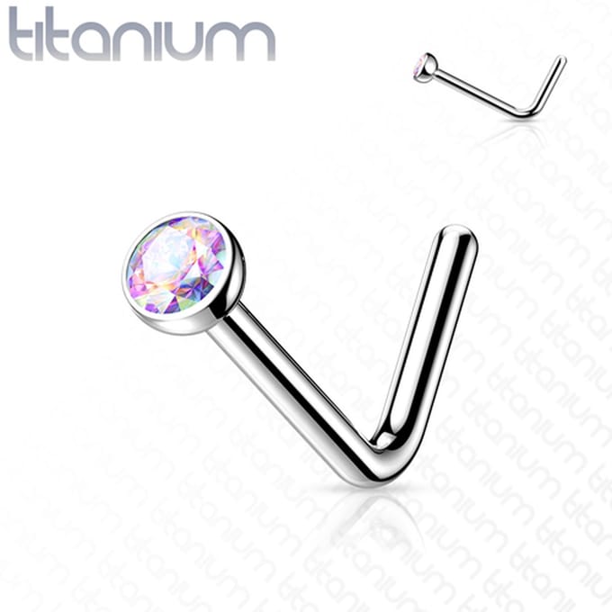 Neuspiercing L-bend titanium top 2 mm - multi kleur - LMPiercings