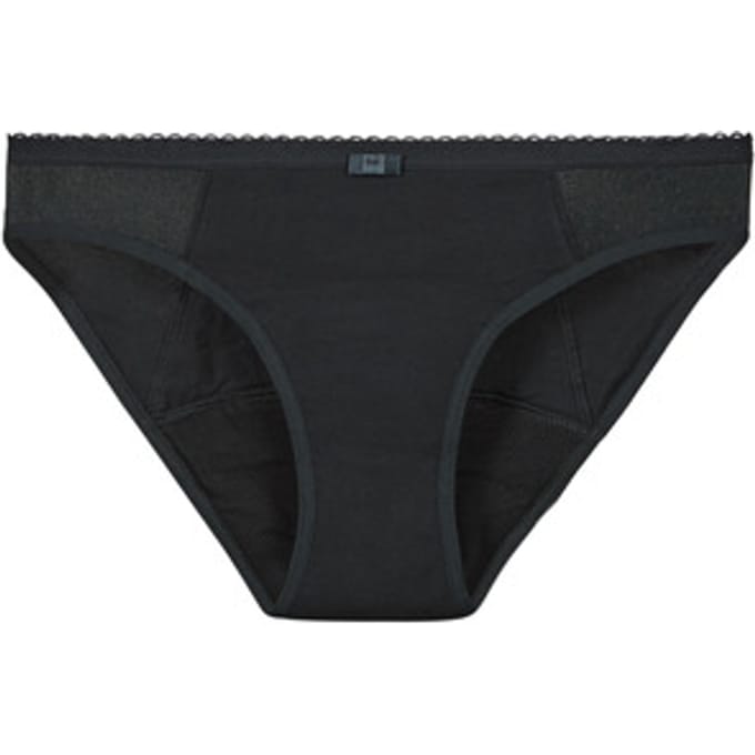 Wasbare menstruatieslip in zwart lace biologisch katoen zware flow DIM PROTECT