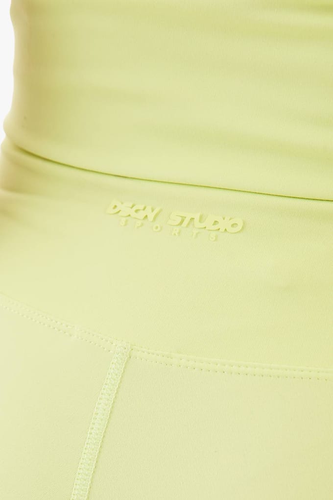 boohoo Dames DSGN Studio Hoge Taille Fietsshorts | Lime | Maat: Small