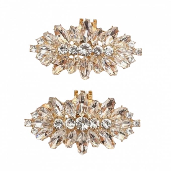 Schoenclips- goudkleurig - Trouwen-Charme Bijoux