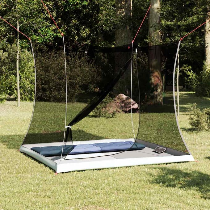 vidaXL - Binnentent - 2-persoons - Zwart - Met - gaasdoek