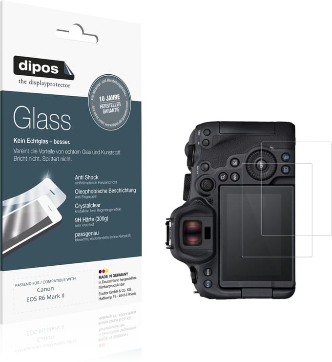 dipos – 2x Pantserfolie geschikt voor Canon EOS R6 Mark II | 9H Screenprotector