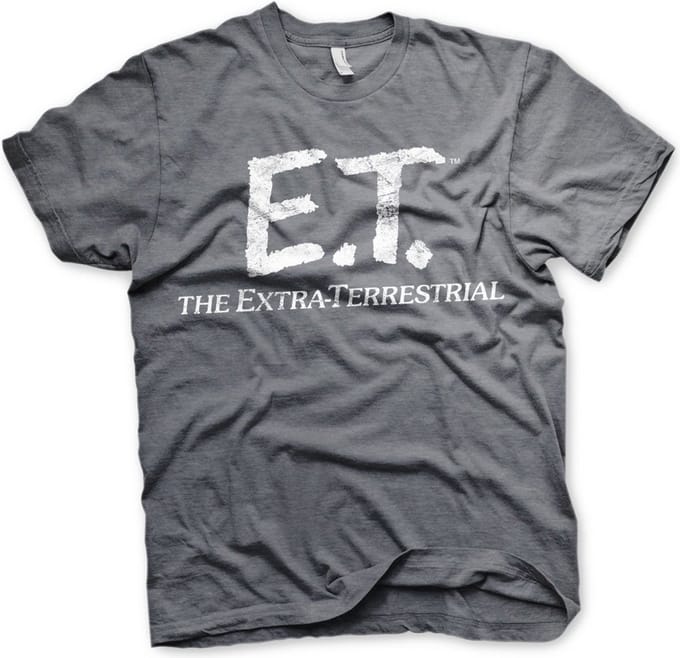 E.T. T-shirt met ‘Extra-Terrestrial Distressed’-logo, donkergrijs gemêleerd