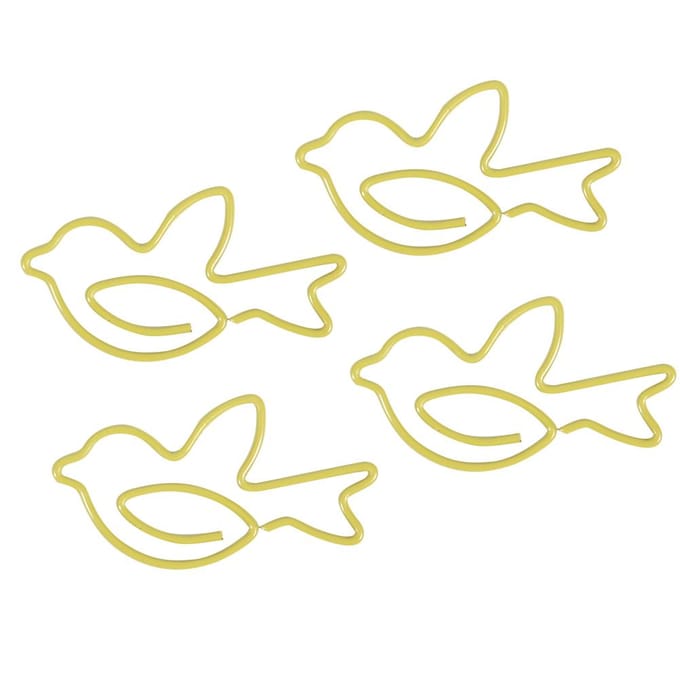 12 Pièces Clip Forme Pigeon Multifonctionnel Épaissi Trombone Pigeon 3x2cm Bureau Usage Domestique beige