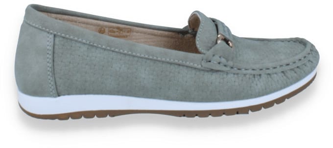 Mode-mania Dames Mocassin | Kaki | Maat: 36