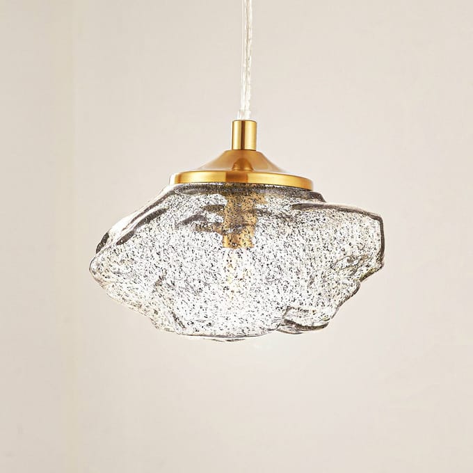 Lindby - hanglamp - 1licht - Glas, ijzer - H: 8.5 cm - G9 - Zwart, messing