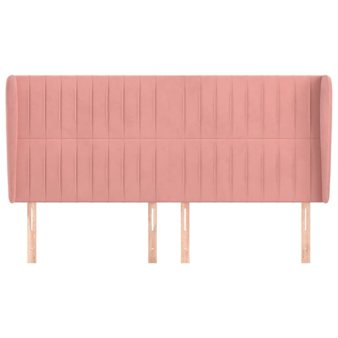 vidaXL - Hoofdbord - met - randen - 183x23x118/128 - cm - fluweel - roze