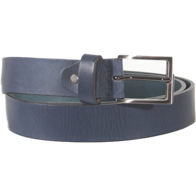 Mens Belt - Riem - Mannen - 115 - Blauw - Leer - 1950-pant