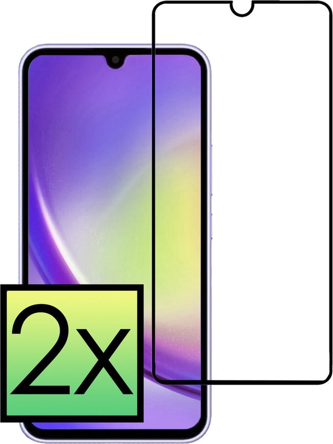 Screenprotector - 2 Stuks - Geschikt voor Samsung Galaxy A34 - Full Cover - Beschermglas - Gehard Glas - Tempered Glass - Screen Protector