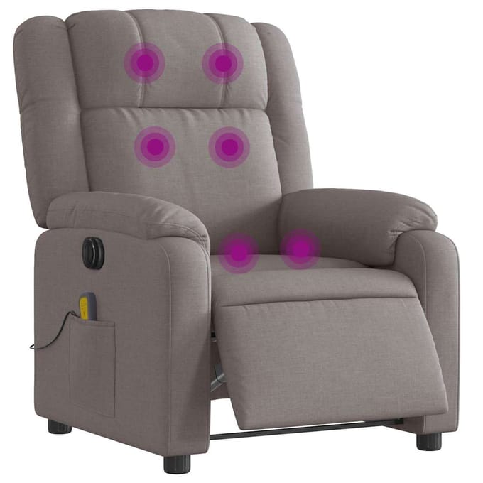 vidaXL - Massagestoel - elektrisch - verstelbaar - stof - taupe