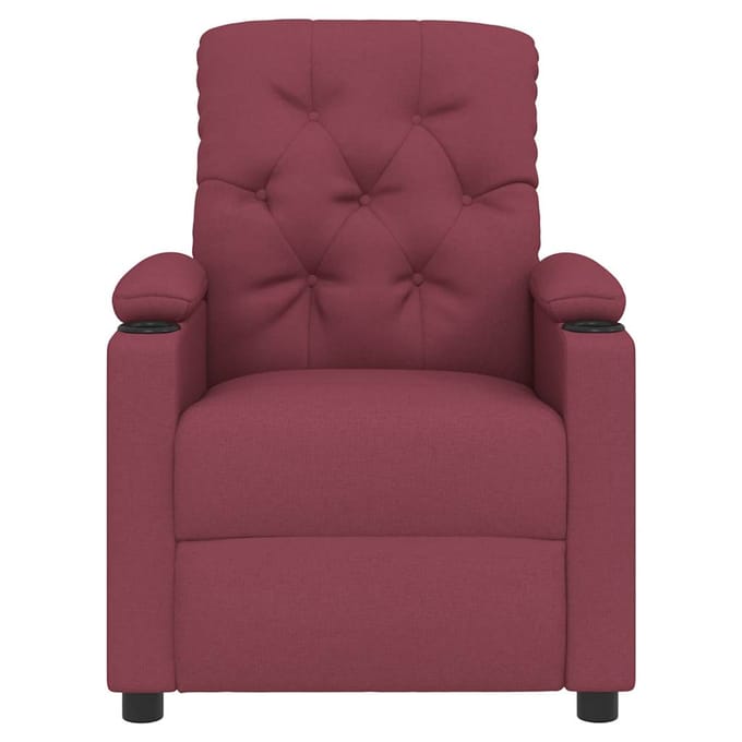 vidaXL - Fauteuil - verstelbaar - stof - wijnrood