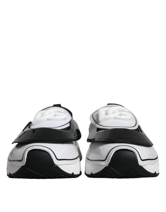 Dolce & Gabbana Witte Zwarte Logo Plaque Daymaster Sneakers Schoenen