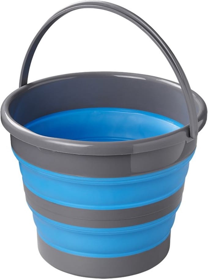 ProPlus Opvouwbare emmer - 15 liter - Siliconen - Grijs/Blauw