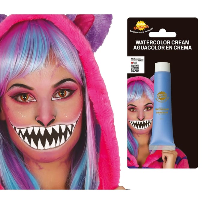 Verf Waterverf Schilderen Gezicht Lichaam Make-up Make-up Blauw Lichtblauw