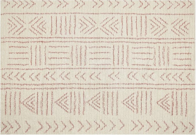 EDIRNE - Laagpolig vloerkleed - Beige - 140 x 200 cm - Katoen