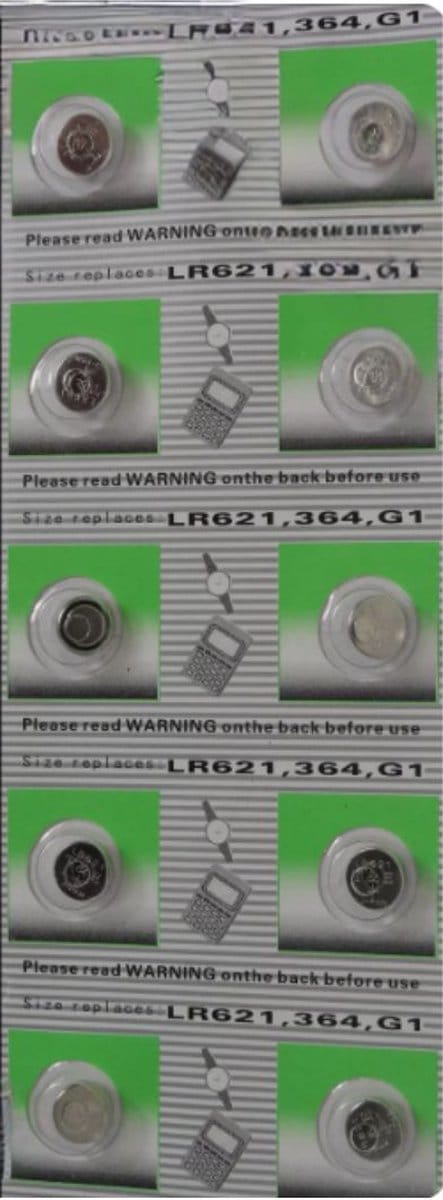 10-Pack AG1-Batterijen | Vervangt LR621, SR621SW, 364 | Advantage Alkaline-Knoopcelbatterijen