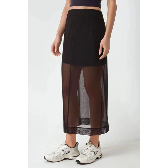 Hoge Taille Kanten Midi Rok Pika Collectie