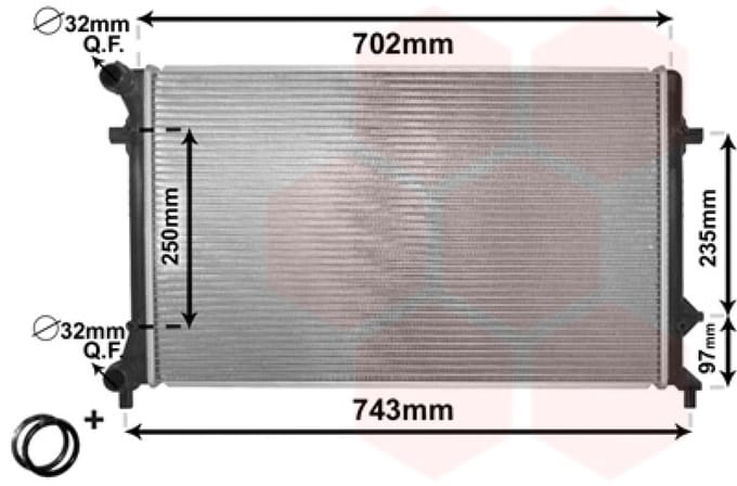 Van Wezel - RADIATOR VOOR AUDI A3 8P 2003-2008 1K0121251AR