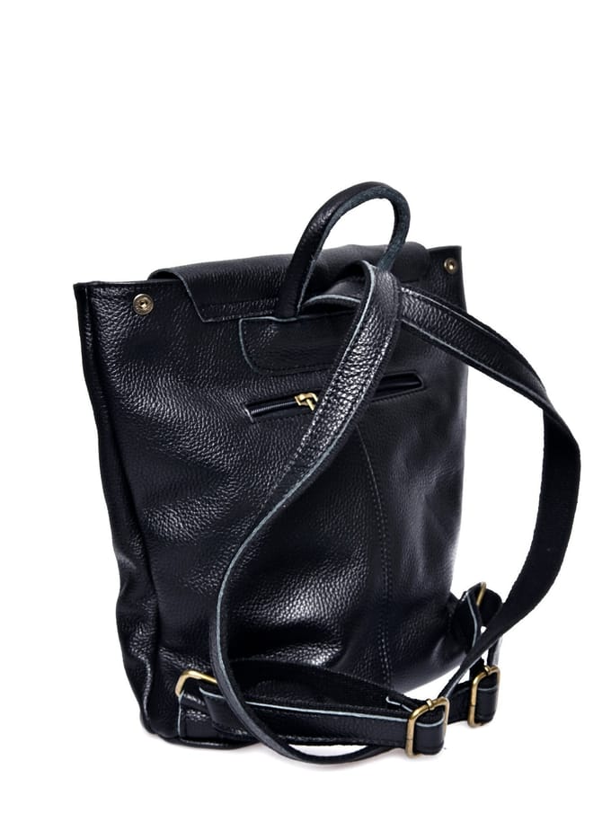 Roberta M Zwart Rundleer Tas