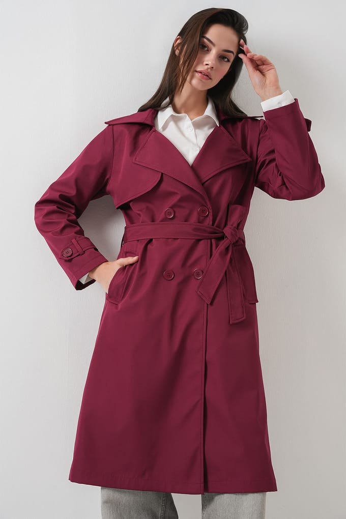 Dubbelzijdige Lange Trenchcoat
