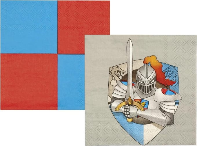 Set 12 Servetten Knights & Dragons (25 x 25cm)
