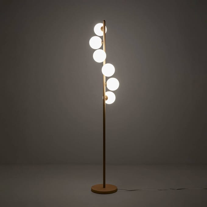 KARE vloerlamp Scala Balls, greige, glas, 160 cm, G9