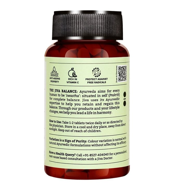 Amla (60 tabbladen, 500 mg), Amla Tabletten, Jiva black