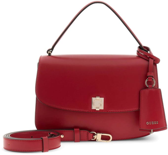 GUESS schoudertas handtas Audrey Convertible Xbody Flap Dark Cherry rood