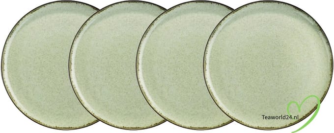 Kitchen Trend Dinerbord Ocean Zeegroen, 27 cm, set van 4