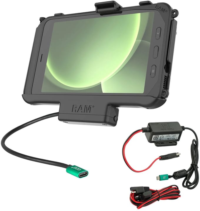 RAM Mounts - USB-C Powered Dock for Tab Active5 & 3 with Hardwire Charger