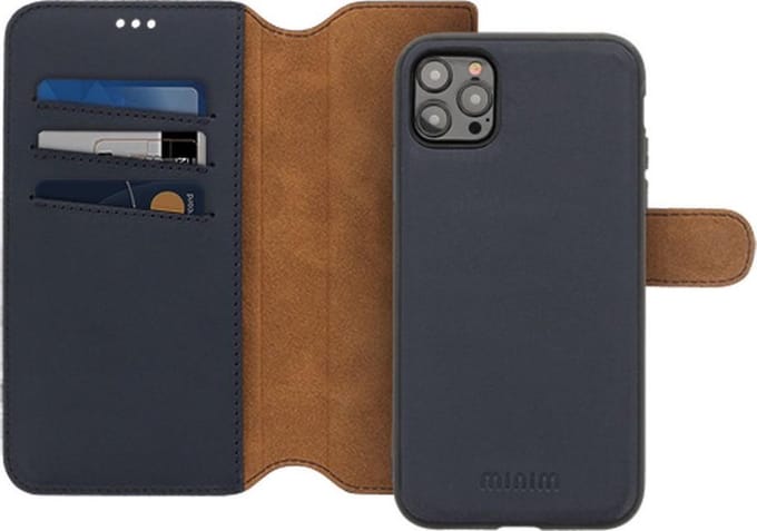 Minim 2-in-1 iPhone 12 Pro Max Hoesje Book Case en Back Cover Blauw