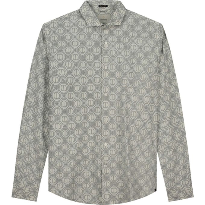 Dstrezzed Ds_nathan Aop Shirt Spots Silver Birch Größe: M | Casual hemden Outlet | Herren | Grau