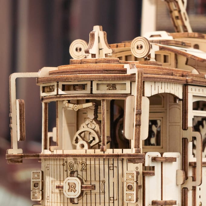 Robotime, Houten Puzzel 3D Classic City Tram, LK801, 24,7x16,5x28,7cm