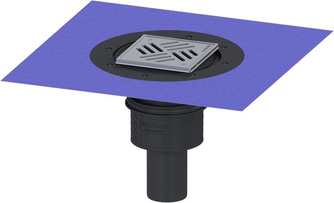 KESSEL-vloer-/plafondafvoer Practicus - DN 70, vert., Variofix, sleufrooster, 45270.51