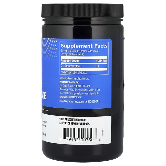 Designs For Sport®, Creatine Monohydraat, 450G (1 pond)