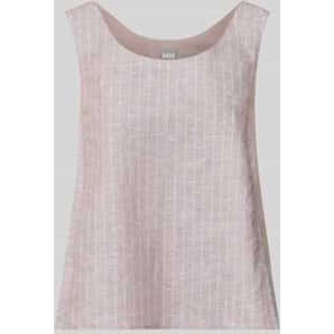 Blousetop van linnenmix met brede bandjes