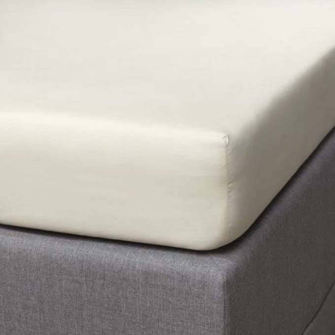 Hoeslaken - Katoen satijn - Ecru - Creme - 90x200cm - Dreamers Den