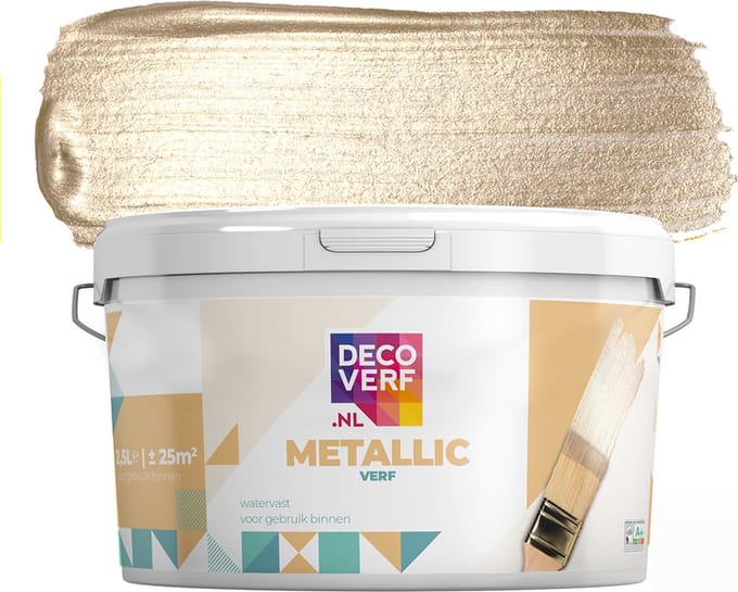 Decoverf metallic verf licht champagne, 2.5L