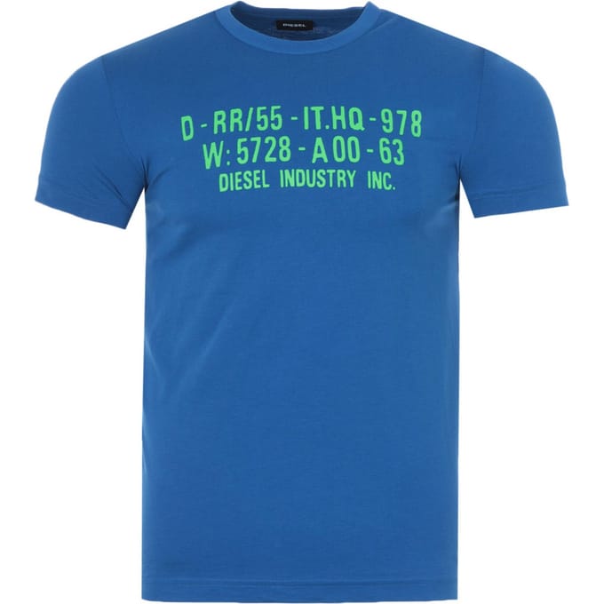 Diesel T-Diego S2 Graphic Logo T-Shirt - Blauw